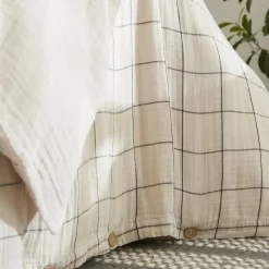 Housse de couette gaze de coton (140 x 200 cm) Gaïa Match Beige pampa