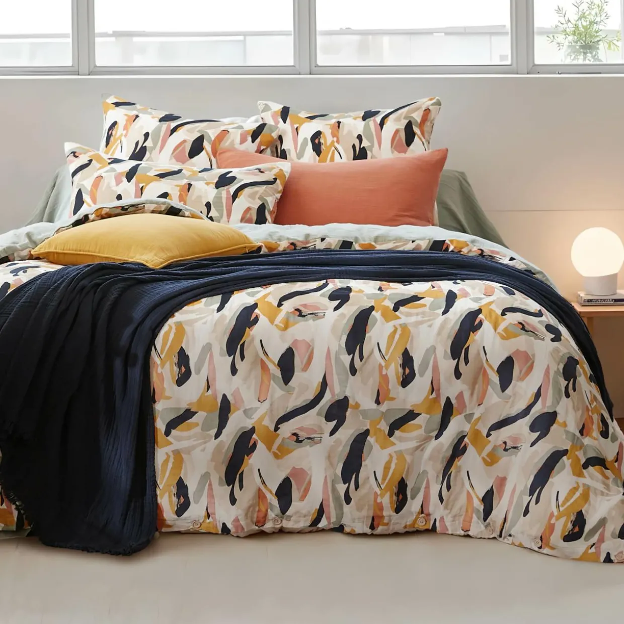 Housse de couette gaze de coton (260 x 240 cm) Mathilda Multicolore