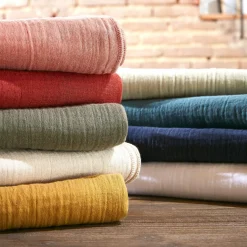 Housse de couette gaze de coton (280 x 240 cm) Gaïa Vert eucalyptus