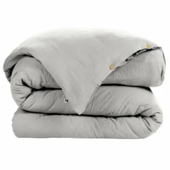 Housse de couette gaze de coton (200 x 200 cm) Gaïa Gris nuage