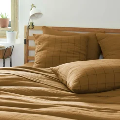 Housse de couette gaze de coton (140 x 200 cm) Gaïa Match Camel