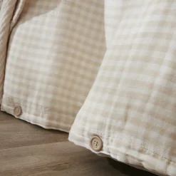 Housse de couette gaze de coton (280 x 240 cm) Gaïa vichy Beige