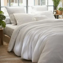 Housse de couette gaze de coton (200 x 200 cm) Gaïa Blanc chantilly