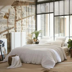 Housse de couette gaze de coton (200 x 200 cm) Gaïa Blanc chantilly