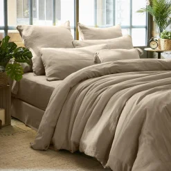 Housse de couette gaze de coton (260 x 240 cm) Gaïa Ficelle