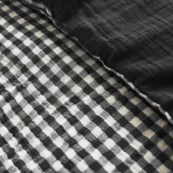 Housse de couette gaze de coton (240 x 220 cm) Gaïa vichy Noir
