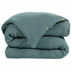 Housse de couette gaze de coton (280 x 240 cm) Gaïa Bleu canard