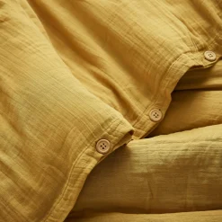 Housse de couette gaze de coton (140 x 200 cm) Gaïa Jaune safran
