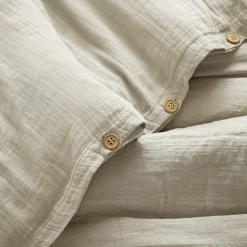 Housse de couette gaze de coton (260 x 240 cm) Gaïa Beige pampa