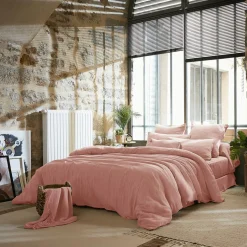 Housse de couette gaze de coton (280 x 240 cm) Gaïa Rose pêche