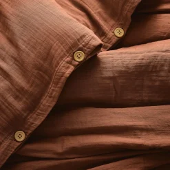 Housse de couette gaze de coton (260 x 240 cm) Gaïa Terracotta
