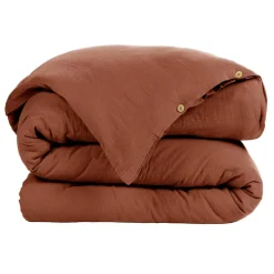 Housse de couette gaze de coton (260 x 240 cm) Gaïa Terracotta