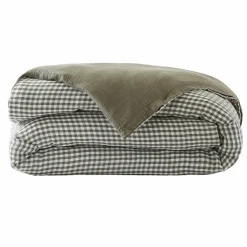 Housse de couette gaze de coton (200 x 200 cm) Gaïa vichy Vert romarin