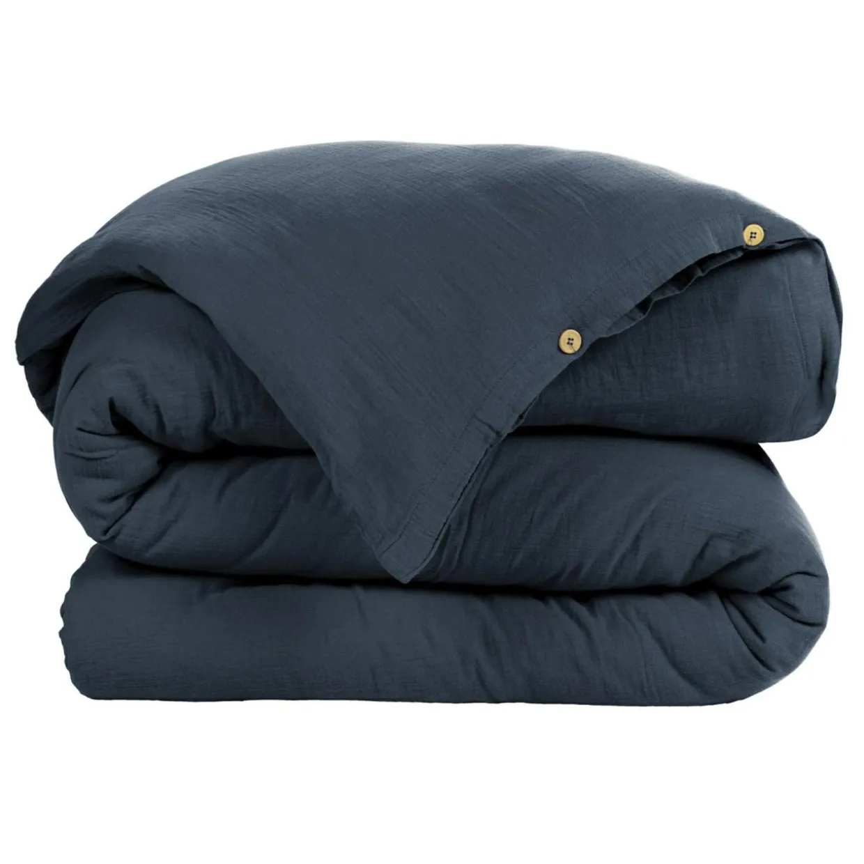 Housse de couette gaze de coton (260 x 240 cm) Gaïa Bleu nuit