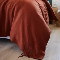 Housse de couette lin lavé (240 x 220 cm) Louise Terracotta