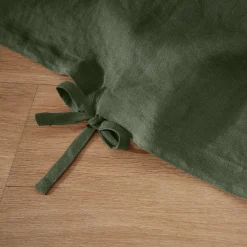 Housse de couette lin lavé (260 x 240 cm) Louise Vert romarin