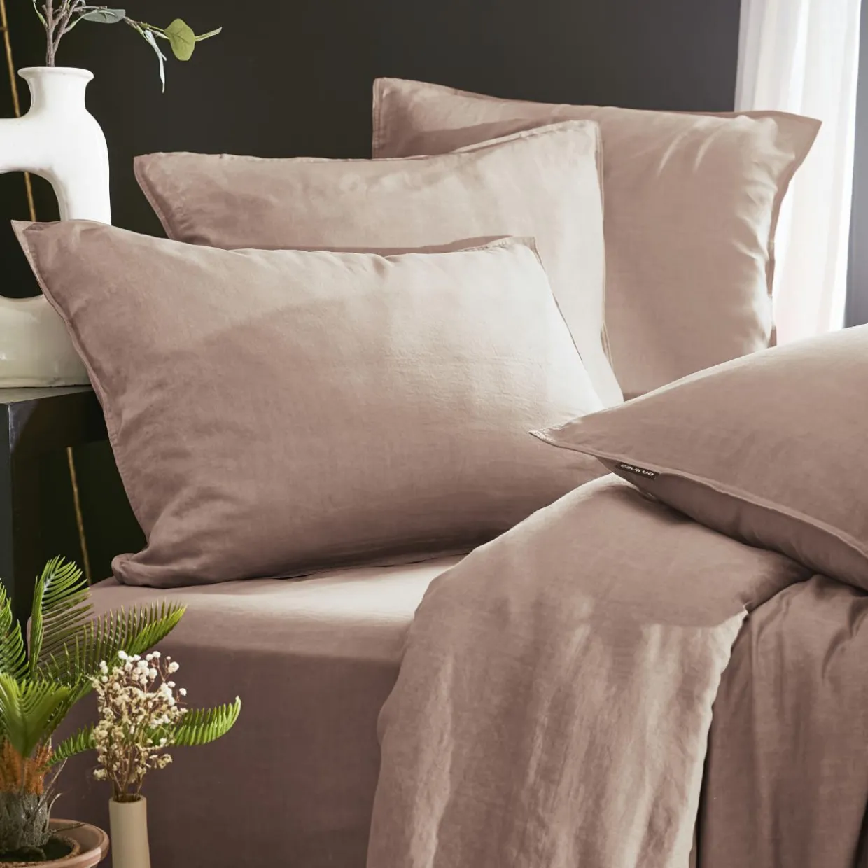 Housse de couette lyocell Tencel™ lavé (260 x 240 cm) Olivia Rose blush
