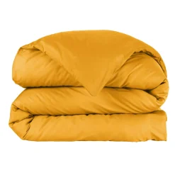 Housse de couette percale de coton (240 x 220 cm) Cali Jaune moutarde