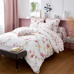 Housse de couette percale de coton (200 x 200 cm) Elisa Rose