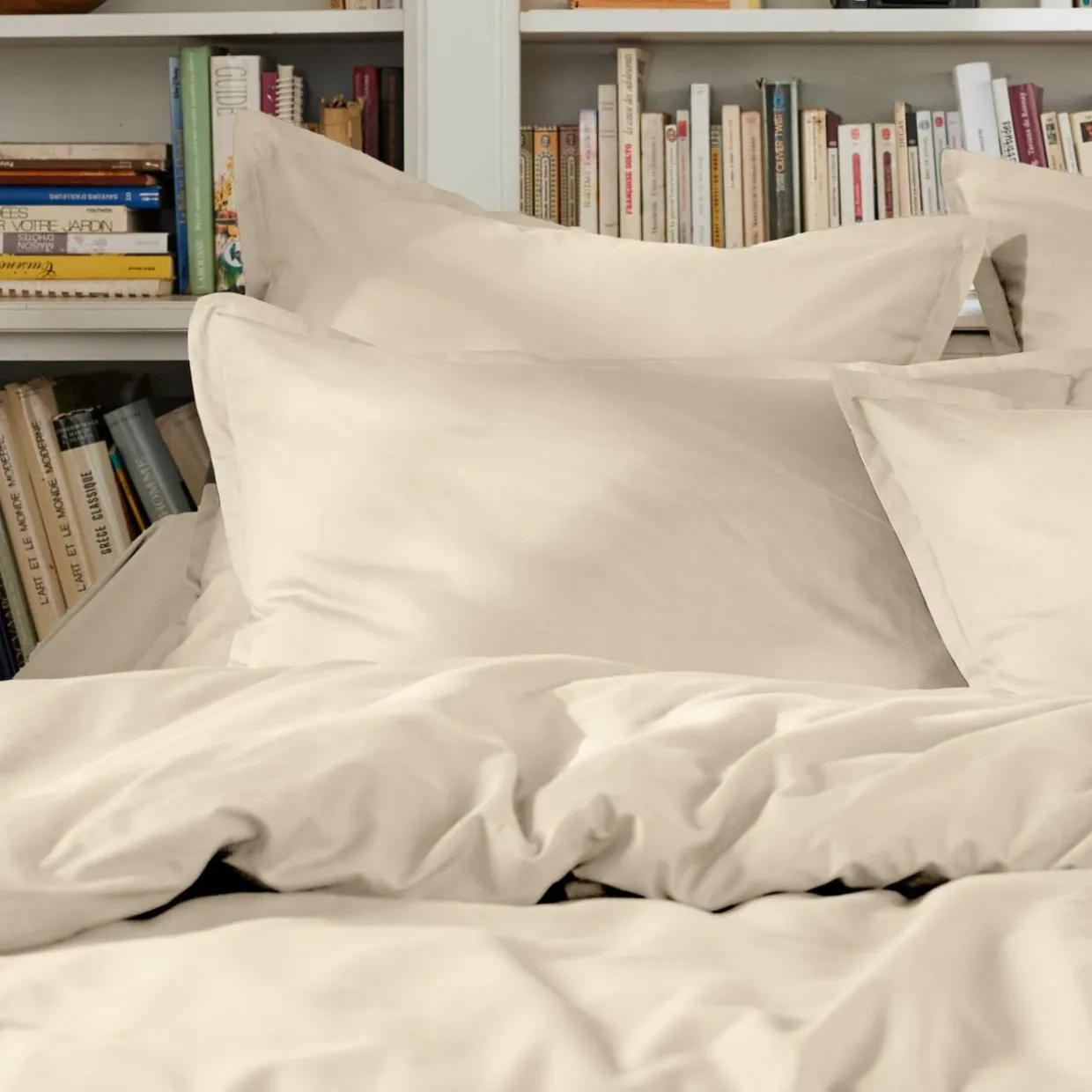 Housse de couette percale de coton (200 x 200 cm) Cali Beige