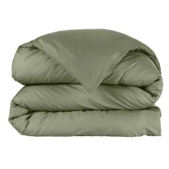Housse de couette percale de coton (280 x 240 cm) Cali Vert romarin