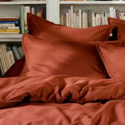 Housse de couette percale de coton (280 x 240 cm) Cali Terracotta