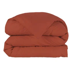 Housse de couette percale de coton (280 x 240 cm) Cali Terracotta