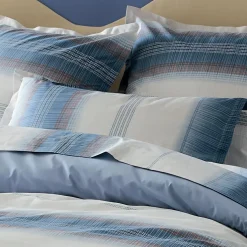 Housse de couette percale de coton (280 x 240 cm) Esteban Bleue