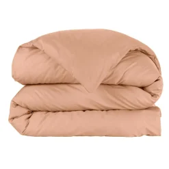 Housse de couette percale de coton (140 x 200 cm) Cali Rose pêche