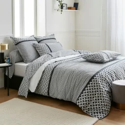Housse de couette percale de coton (240 x 220 cm) Riviera Grise