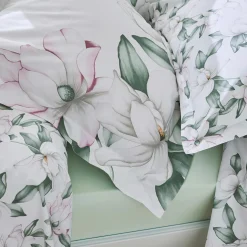 Housse de couette percale de coton (280 x 240 cm) Magnolia Vert sauge