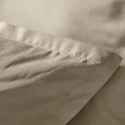 Housse de couette percale de coton (260 x 240 cm) Cali Taupe