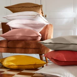 Housse de couette percale de coton (260 x 240 cm) Cali Taupe