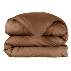 Housse de couette percale de coton (260 x 240 cm) Cali Marron chocolat