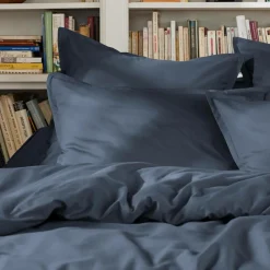 Housse de couette percale de coton (260 x 240 cm) Cali Bleu marine
