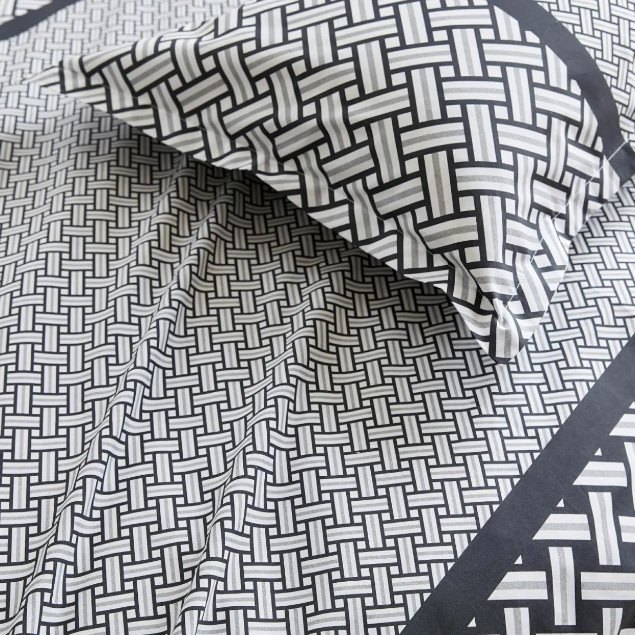 Housse de couette percale de coton (200 x 200 cm) Riviera Grise