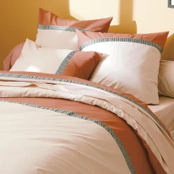 Housse de couette percale de coton (300 x 240 cm) Macassar Cognac