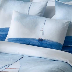 Housse de couette percale de coton (260 x 240 cm) Regate Bleue