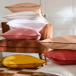 Housse de couette percale de coton (260 x 240 cm) Cali Rose pêche