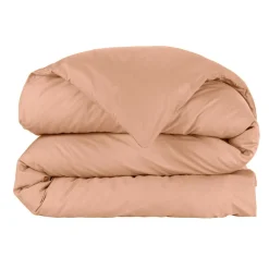 Housse de couette percale de coton (260 x 240 cm) Cali Rose pêche