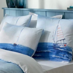 Housse de couette percale de coton (140 x 200 cm) Regate Bleue