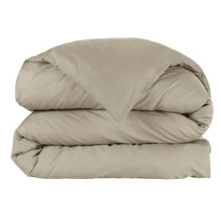 Housse de couette percale de coton (240 x 220 cm) Cali Taupe