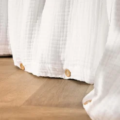 Housse de couette quadruple gaze de coton (280 x 240 cm) Victoria x Gaïa Blanc chantilly