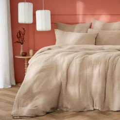 Housse de couette quadruple gaze de coton (260 x 240 cm) Victoria x Gaïa Ficelle
