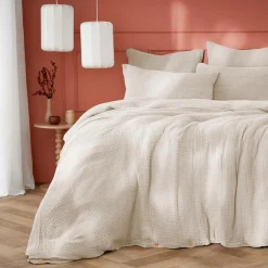 Housse de couette quadruple gaze de coton (260 x 240 cm) Victoria x Gaïa Beige pampa