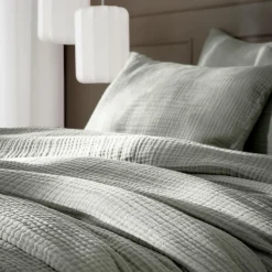 Housse de couette quadruple gaze de coton (280 x 240 cm) Victoria x Gaïa Vert romarin