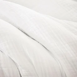 Housse de couette quadruple gaze de coton (260 x 240 cm) Victoria x Gaïa Blanc chantilly