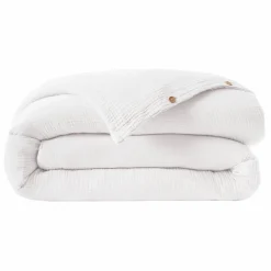 Housse de couette quadruple gaze de coton (260 x 240 cm) Victoria x Gaïa Blanc chantilly