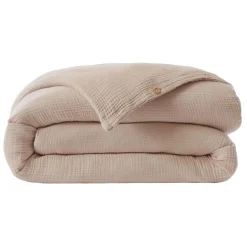 Housse de couette quadruple gaze de coton (280 x 240 cm) Victoria x Gaïa Ficelle