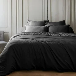 Housse de couette satin de bambou (200 x 200 cm) Sienna Noir